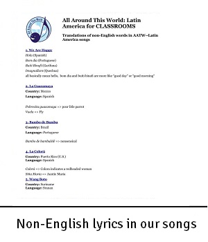 AATW--Latin America CLASSROOMS non-English words in our songs for landing2